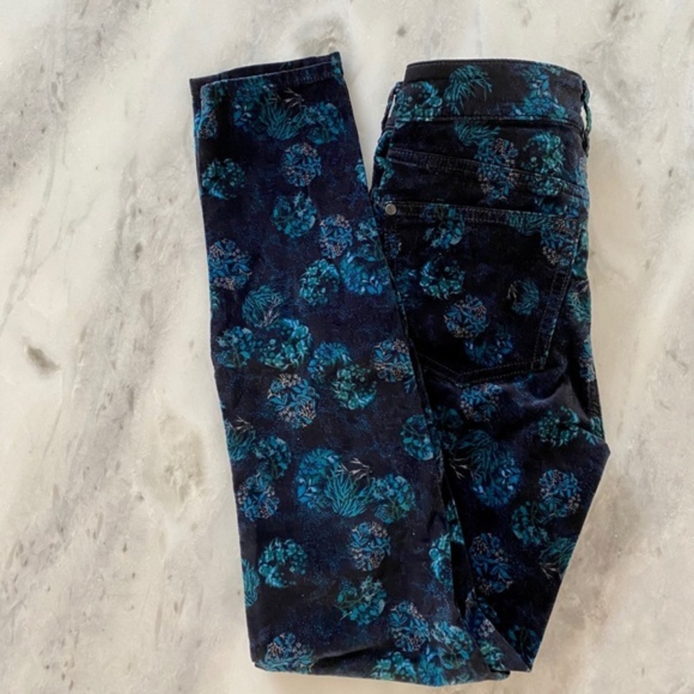 Pilcro Anthropologie | Velvety, Blue & Black Pants